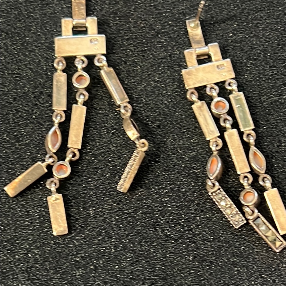 Elegant Silver Dangle Earrings 925 - Picture 4 of 5